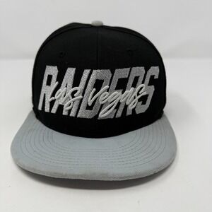 Las Vegas Raiders Hat Cap Fitted Mens 7 3/4 Black Gray NFL Football New Era